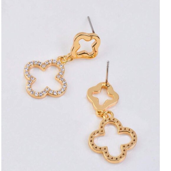 Cleef inspired doops earrings gold plated from jeweler - Picture 2 of 4